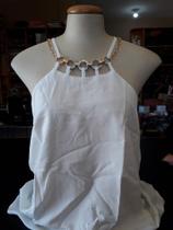 Blusa no crepe branca tamanho único P ao GG