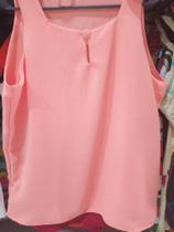 Blusa no tecido crepe chiffon sem manga tamanho P.M.G Blusa no tecido crepe chiffon sem manga tamanho P.M.G