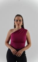 Blusa nula manga um ombro só lilás roxo Blusa nula manga um ombro só lilás roxo