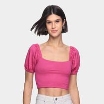 Blusa Oh, Boy! Cropped Manga Bufante Feminina Blusa Oh, Boy! Cropped Manga Bufante Feminina