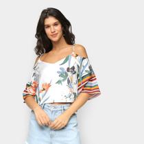 Blusa Oh, Boy Floral Open Shoulder Feminina Blusa Oh, Boy Floral Open Shoulder Feminina
