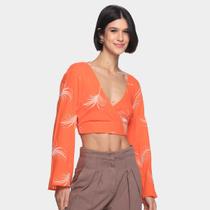 Blusa Oh, Boy! Folhagem Bordada Manga Longa Feminina Blusa Oh, Boy! Folhagem Bordada Manga Longa Feminina