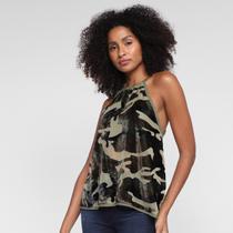 Blusa Oh, Boy! Veludo Camuflado Feminina
