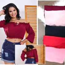 Blusa ombro a ombro com elástico na cintura Blusa ombro a ombro com elástico na cintura
