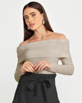Blusa ombro a ombro mangas longas