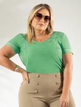 Blusa Ombro Estampado Plus Size Cativa