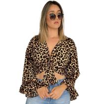 Blusa onça manga longa Blusa onça manga longa
