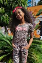 Blusa Onça Manga Princesa