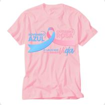 blusa outubro rosa e novembro azul camiseta juntos por uma causa maior