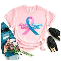 Blusa outubro rosa e novembro azul camiseta rosa