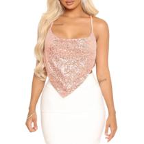 Blusa Paetê Brilho Prata Rosa Top Cropped Festa Balada Blusa Paetê Brilho Prata Rosa Top Cropped Festa Balada
