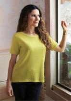 Blusa Pau a Pique Básica em Tricot Verde Limão