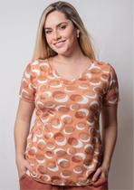 Blusa Pau a Pique Estampada Laranja