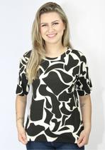 Blusa Pau a Pique Estampada Preto