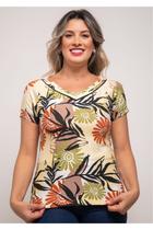 Blusa Pau a Pique Estampada Preto