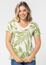 Blusa Pau a Pique Estampada Verde