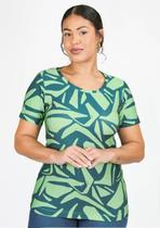 Blusa Pau a Pique Estampada Verde