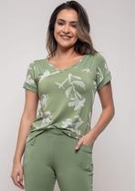 Blusa Pau a Pique Estampada Verde