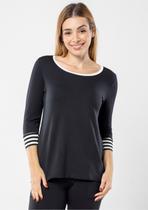 Blusa Pau a Pique Manga 3/4 Preto