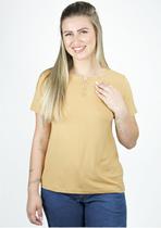 Blusa Pau a Pique Manga Curta Básica Bege