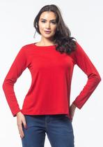 Blusa Pau a Pique Manga Longa Básica Vermelho