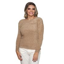 Blusa Pelinho Frio Pelúcia Aveludada Feminino Manga Longa - Gip.com