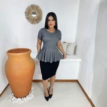 Blusa Peplum Plus Size Moda Evangélica Feminina