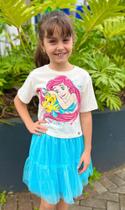 Blusa pequena sereia ariel linguado com strass momi