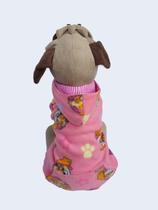 Blusa Pet rosa cachorrinhos com capuz dupla face tam G