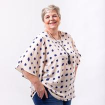 Blusa pinceladas plus size bege