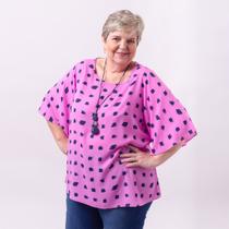 Blusa pinceladas plus size pink
