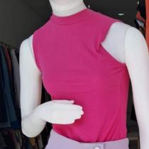 Blusa pink em ribana Blusa pink em ribana
