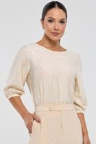 Blusa PKS Em Viscose Bordada Off White