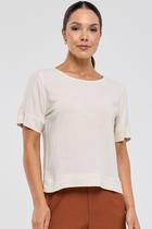 Blusa PKS Em Viscose Com Linho Off White Blusa PKS Em Viscose Com Linho Off White