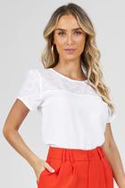 Blusa PKS Manga Curta Detalhe Laise