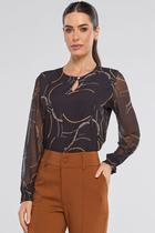 Blusa PKS Manga Longa Estampa Gray Circles Blusa PKS Manga Longa Estampa Gray Circles