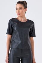 Blusa PKS material sintético Preta