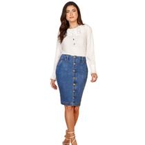 Blusa plano com gola babados titanium