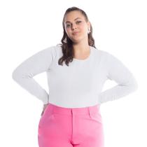 Blusa Plus Básica Manga Longa Gola Redonda Blusa Plus Básica Manga Longa Gola Redonda
