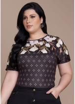 Blusa plus estampada Titanium Blusa plus estampada Titanium