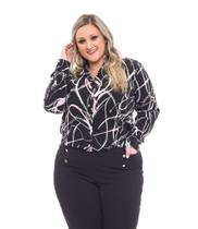 blusa plus size camisete estampado - Loja Carraro