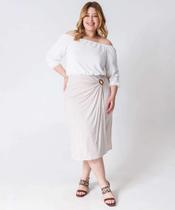 Blusa Plus Size Ciganinha Feminina Manga 7/8 Marisa-19019