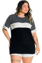 Blusa Plus Size com Listrado 102544