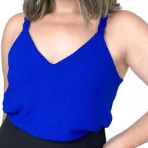 Blusa Plus Size com Trança nas Alças