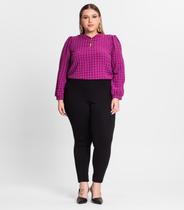 Blusa Plus Size Em Air Flow Xadrez Secret Glam Roxo Blusa Plus Size Em Air Flow Xadrez Secret Glam Roxo
