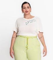 Blusa Plus Size Em Visco Tricot Secret Glam Bege