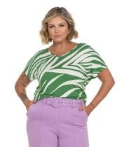 Blusa Plus Size Estampada Rovitex em Viscose com Elastano