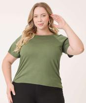 Blusa Plus Size Feminina Básica Manga Curta Marisa-32028