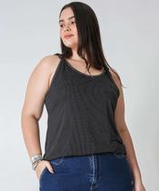 Blusa Plus Size Feminina Brilho Lurex Nó Marisa Preto-70032 Blusa Plus Size Feminina Brilho Lurex Nó Marisa Preto-70032