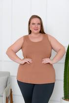 Blusa Plus Size Feminina Casual Regata em Viscolycra, G1 ao G5, Tecido Leve e Confortável.
